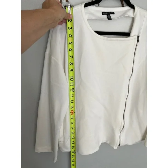 Eileen Fisher‎ Jacket Women's Medium Travel Ponte Full Zip White - Picture 5 of 6